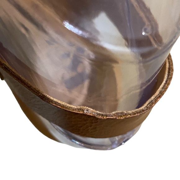 Korks Abloom Strappy Studded Clog Platform Slingback Sandals Brown Faux Leather - Picture 13 of 15